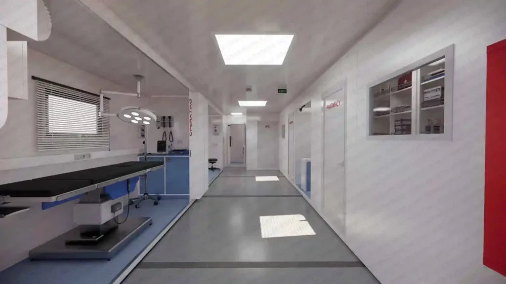 Diseño interior del remolque largo del hospital móvil Enak 1