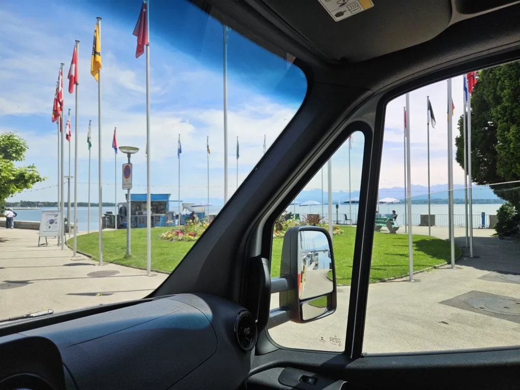 vue de l'intérieur du fourgon